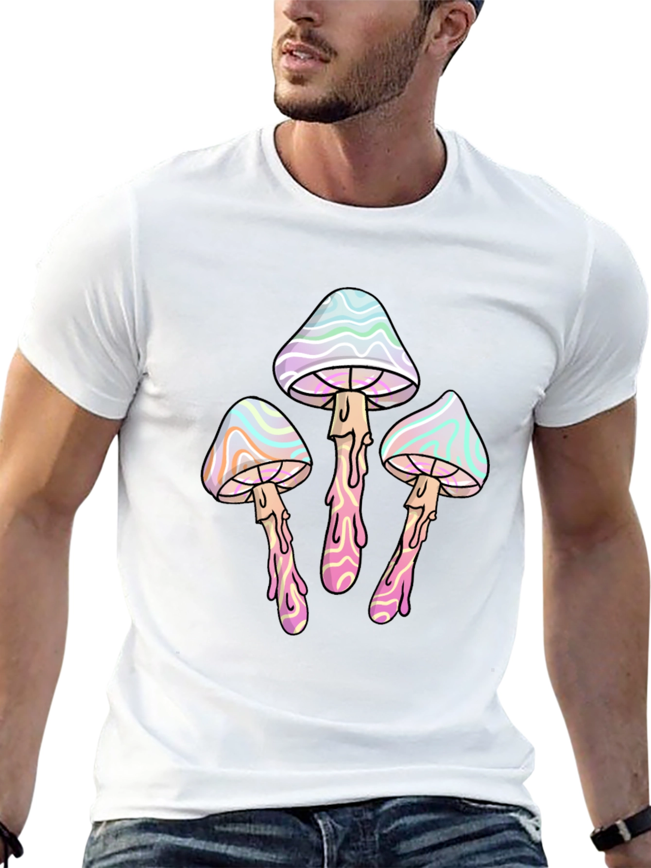 Psychedelic Mushroom T-Shirt - Black Graphic Tee