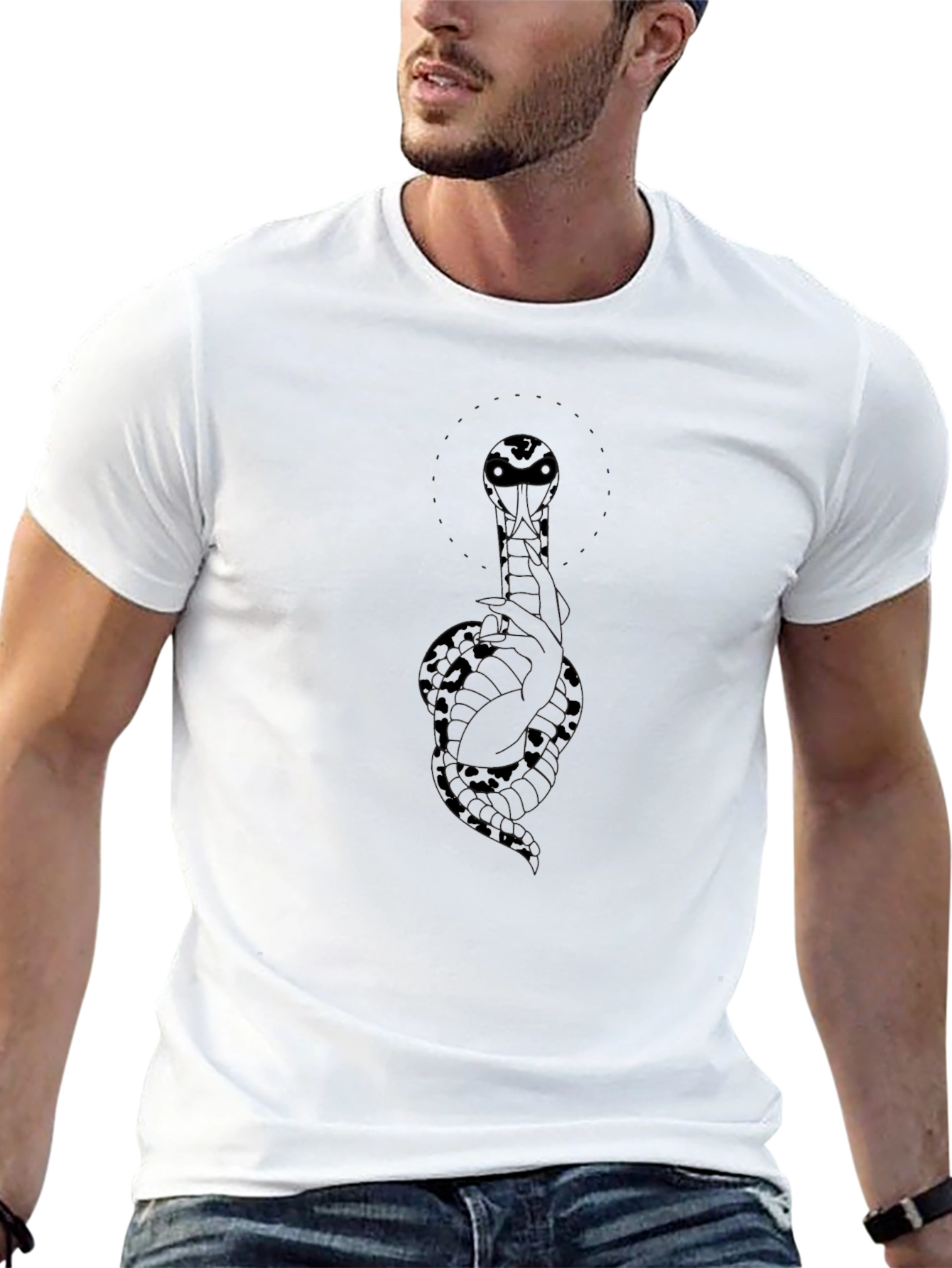 Black Snake Graphic Tee - Mens Modern Fit