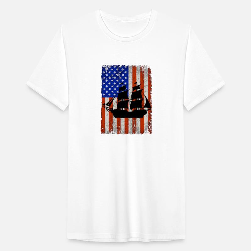 Retro Pirate Ship American Flag