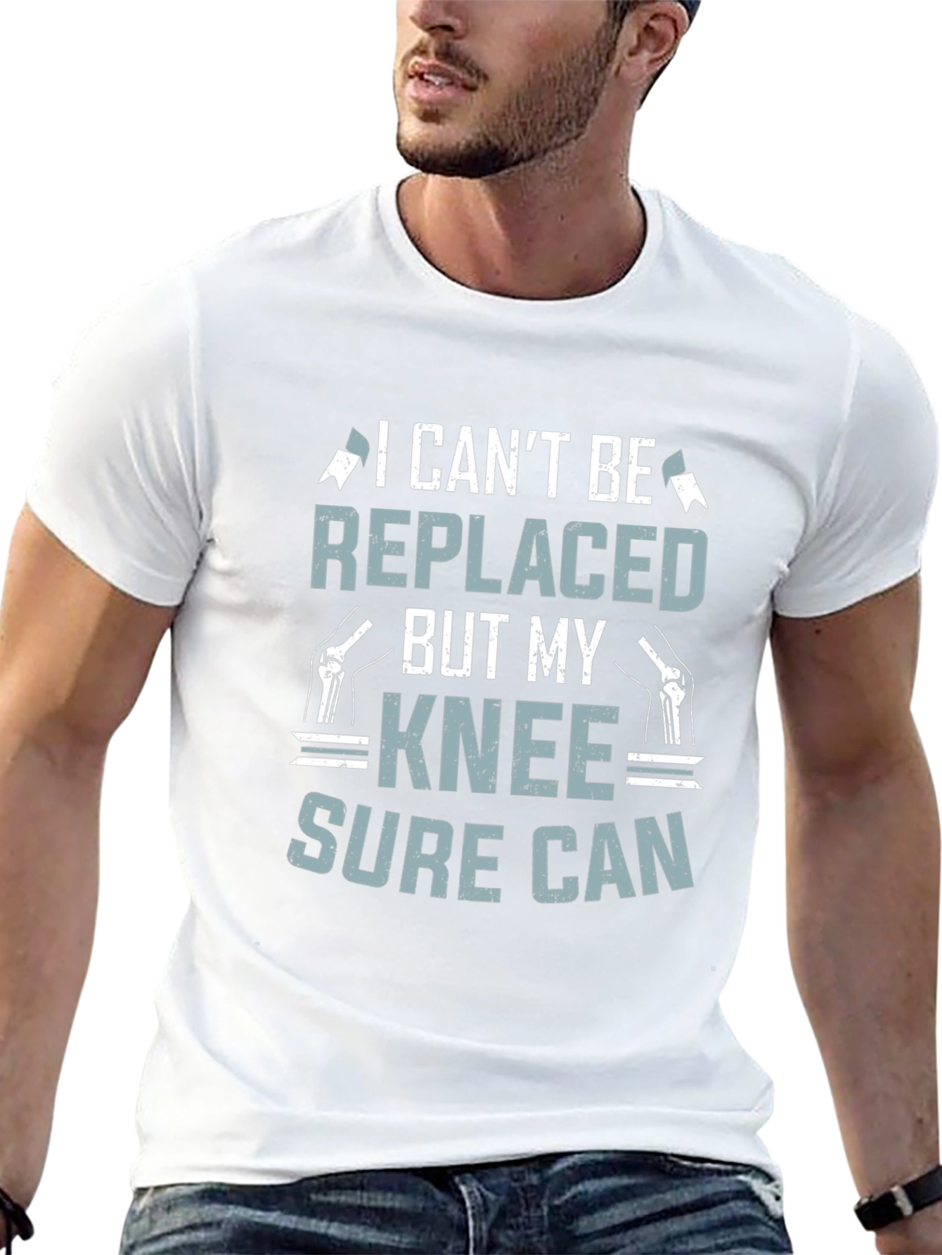 Funny Knee Replacement T-Shirt - I Cant Be Replaced