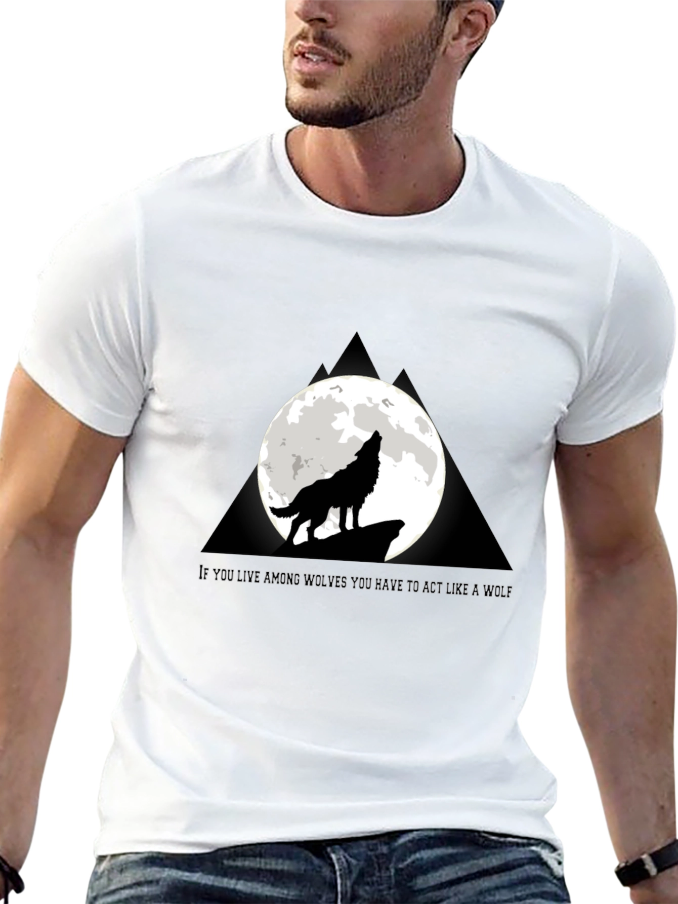 Wolf Howling at Moon T-Shirt