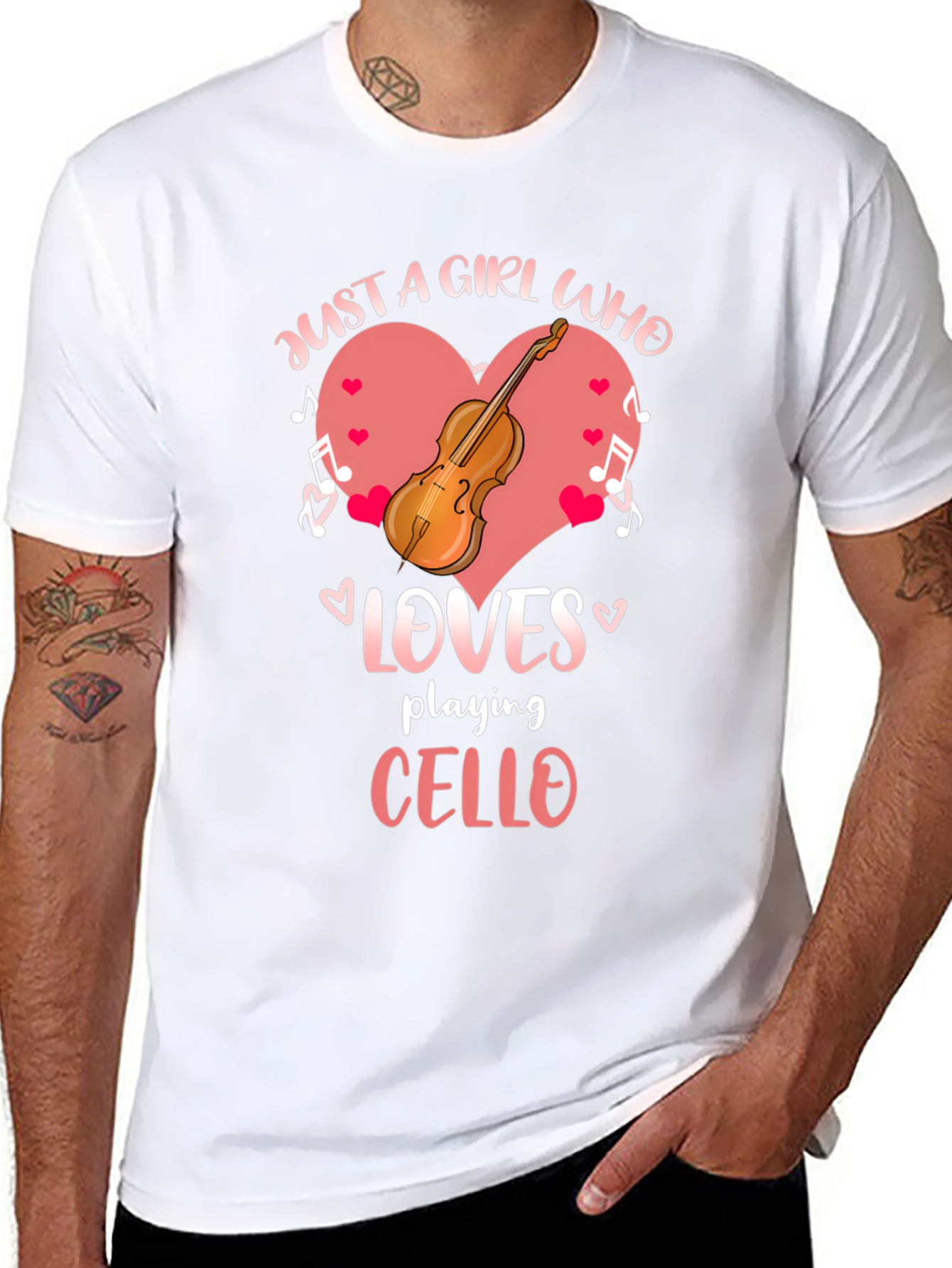 Just a Girl Who Loves Playing Cello Black T-Shirt