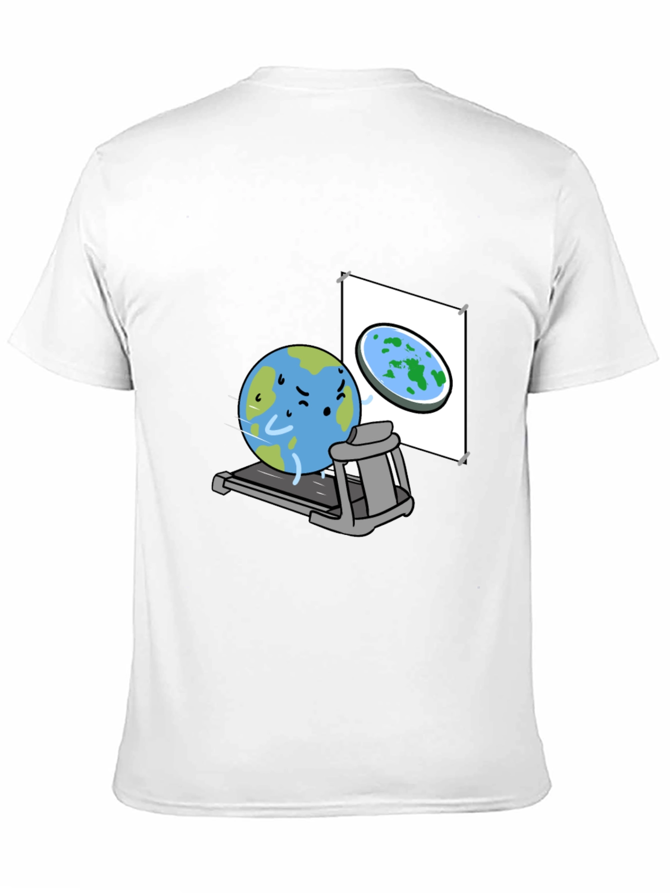 Earth on Treadmill Graphic Tee - Black Cotton Shirt