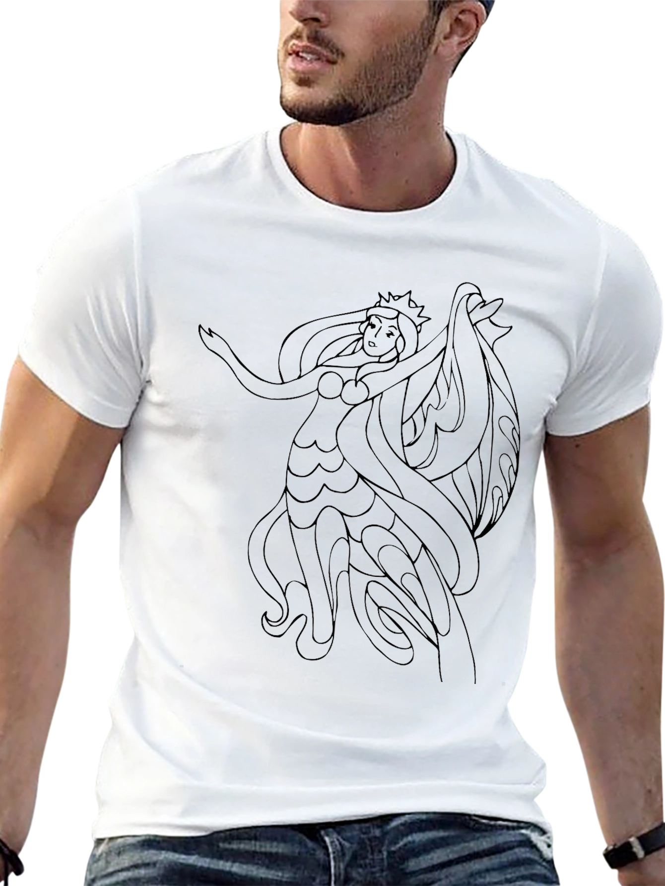 Black T-Shirt with Siren Graphic Tee
