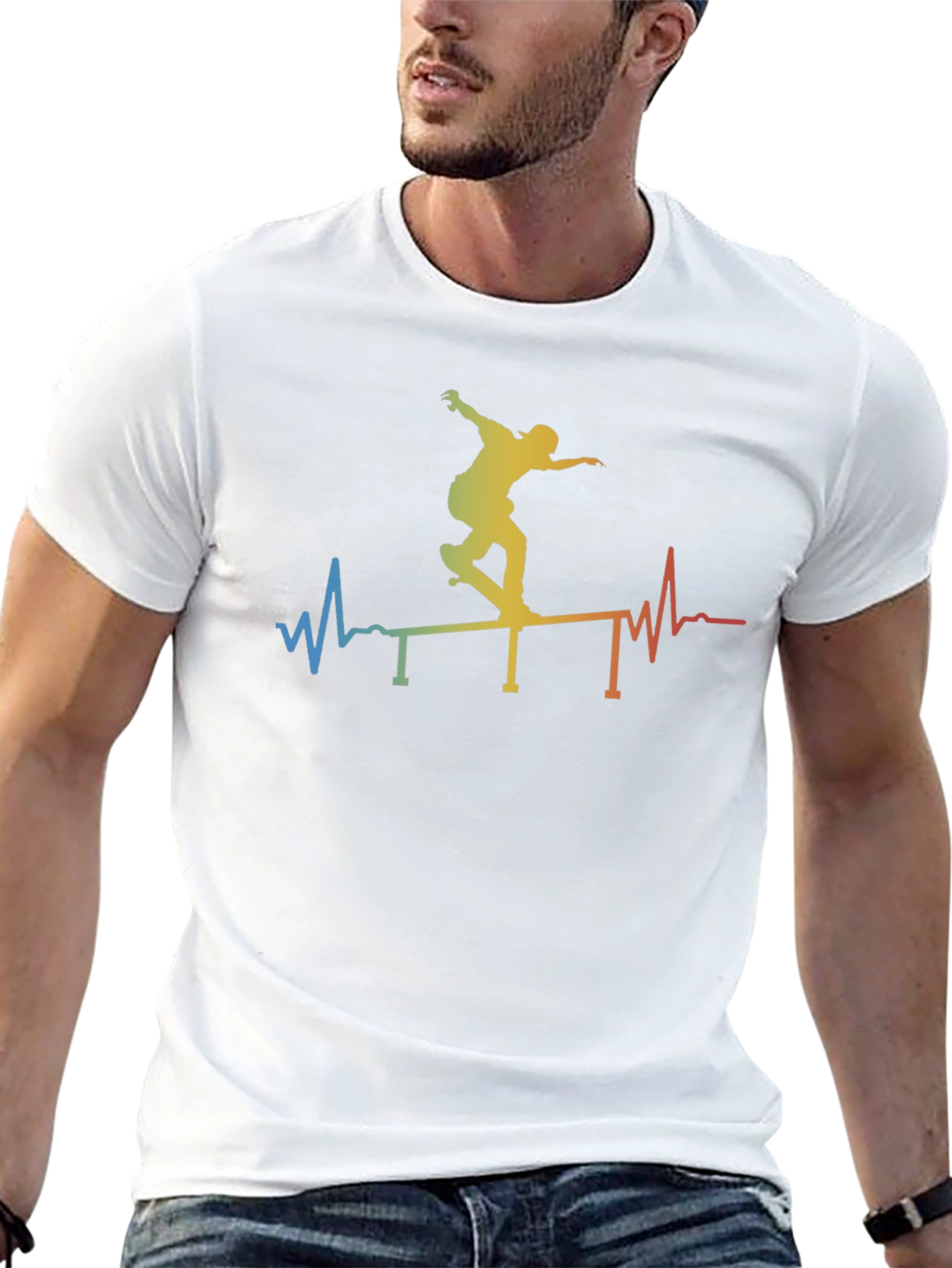 Skateboarding Heartbeat Graphic Tee