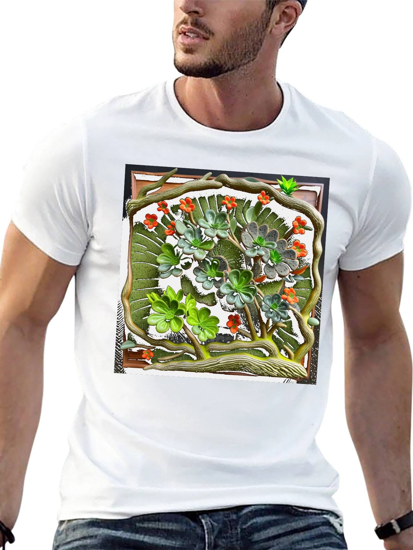 Nature Art T-Shirt: Unique Floral Design