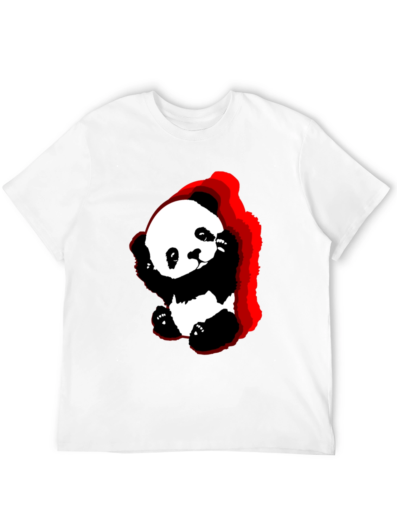 Cute Panda Graphic Tee - Soft Black Cotton T-Shirt