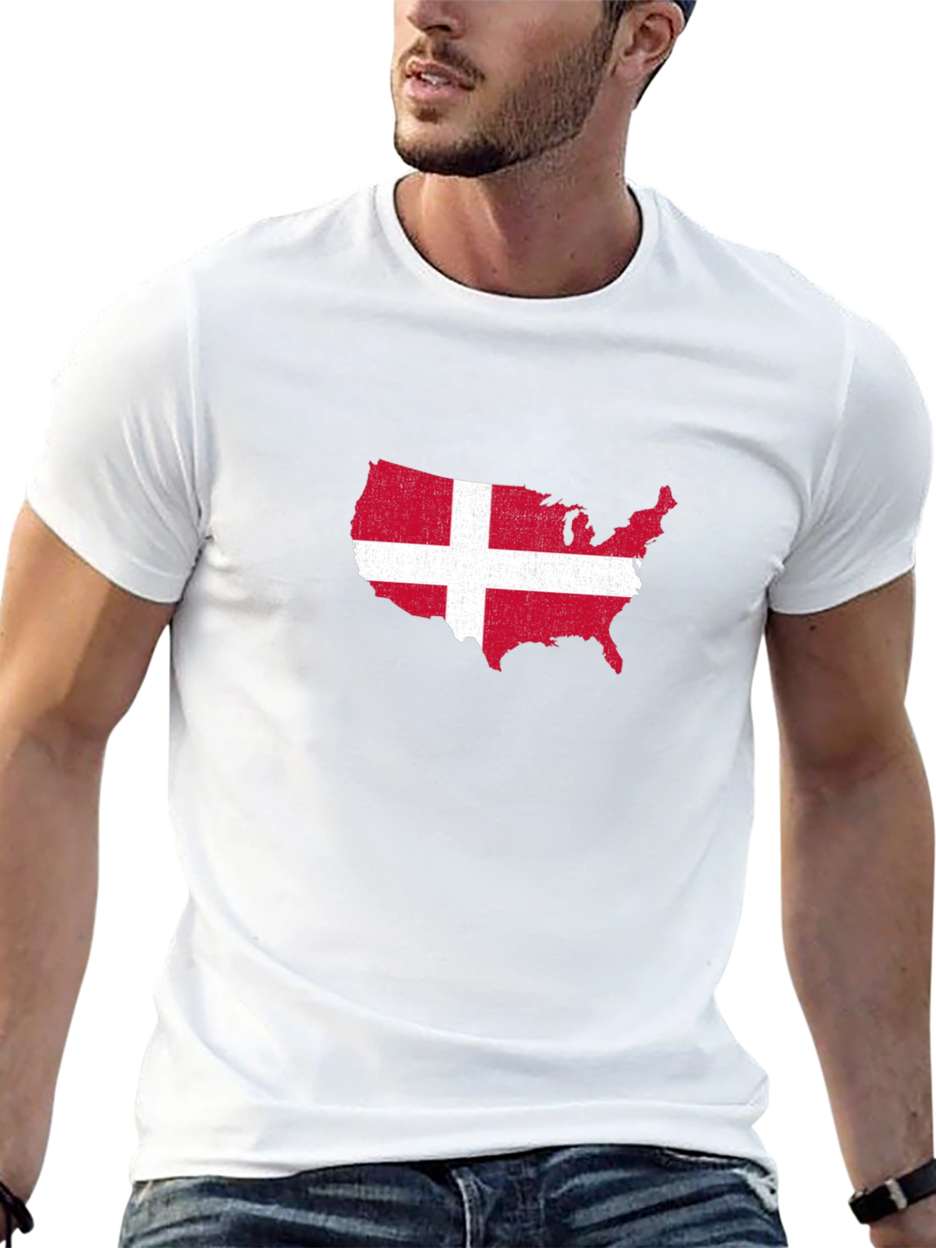USA Denmark Flag T-Shirt - Patriotic Graphic Tee