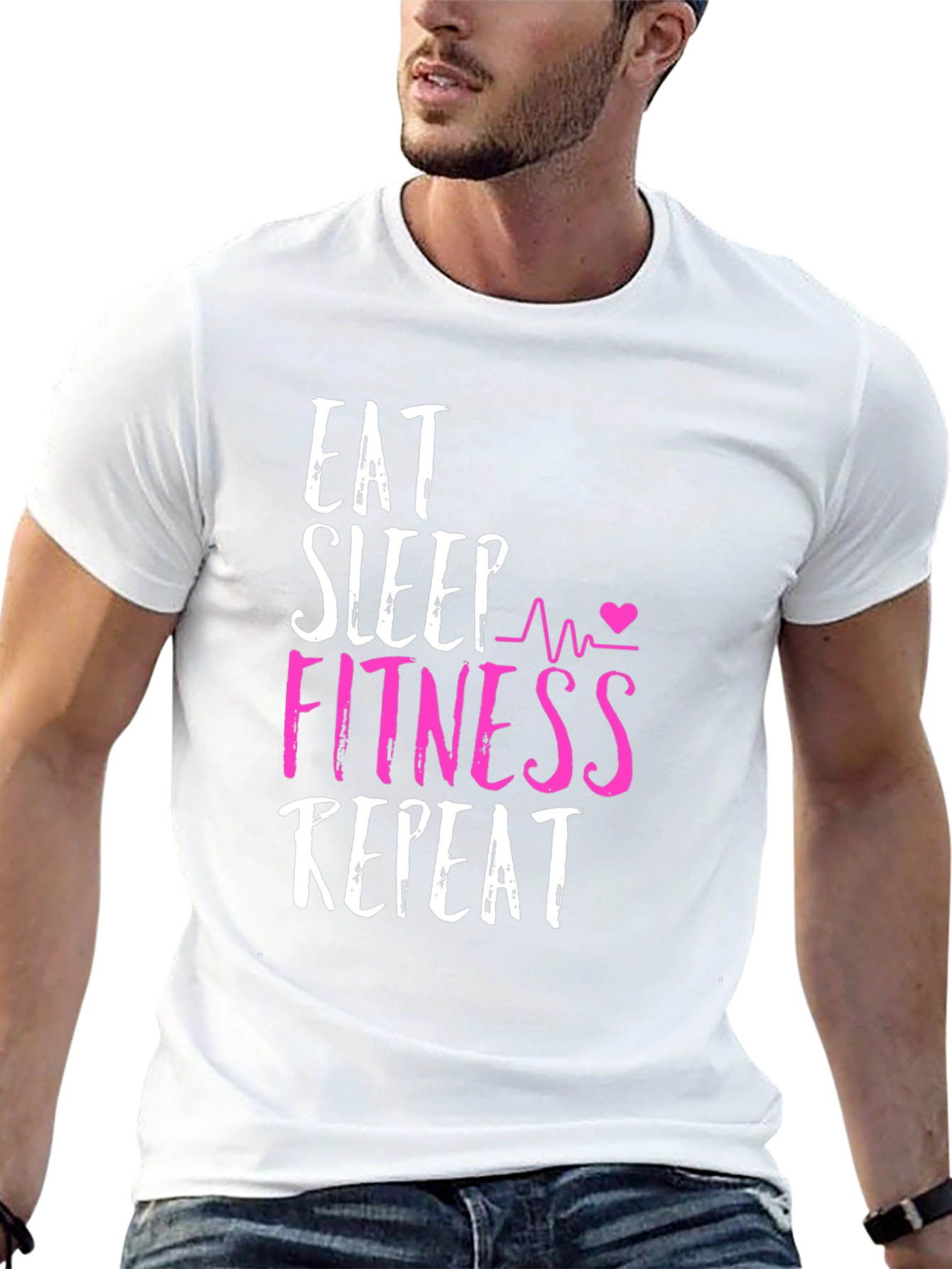 Eat Sleep Fitness Repeat Graphic Tee