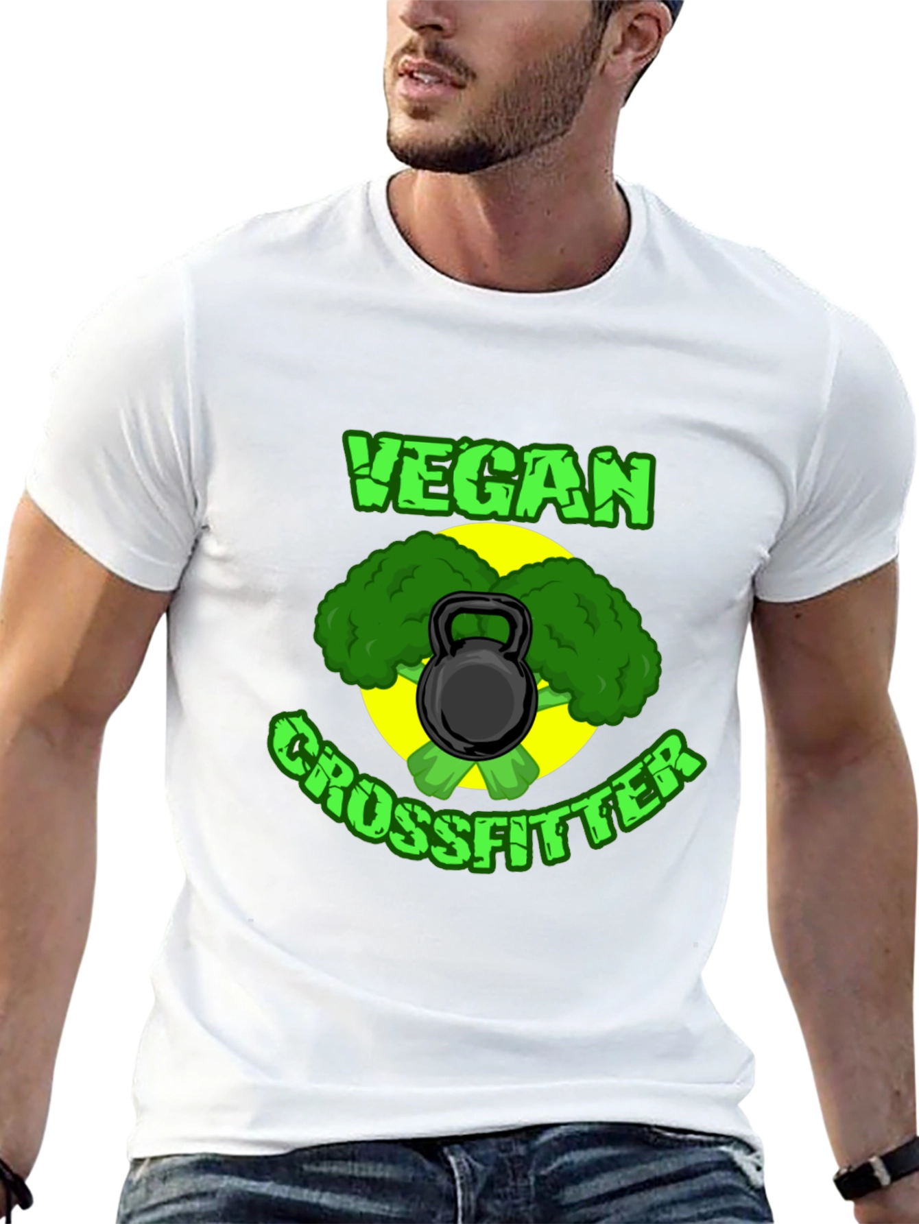 Vegan Crossfitter Black T-Shirt - Fitness & Plant-Based Power!