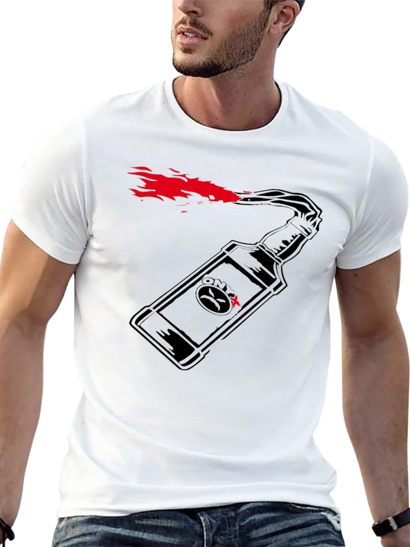 Molotov Cocktail Graphic T-Shirt - Black