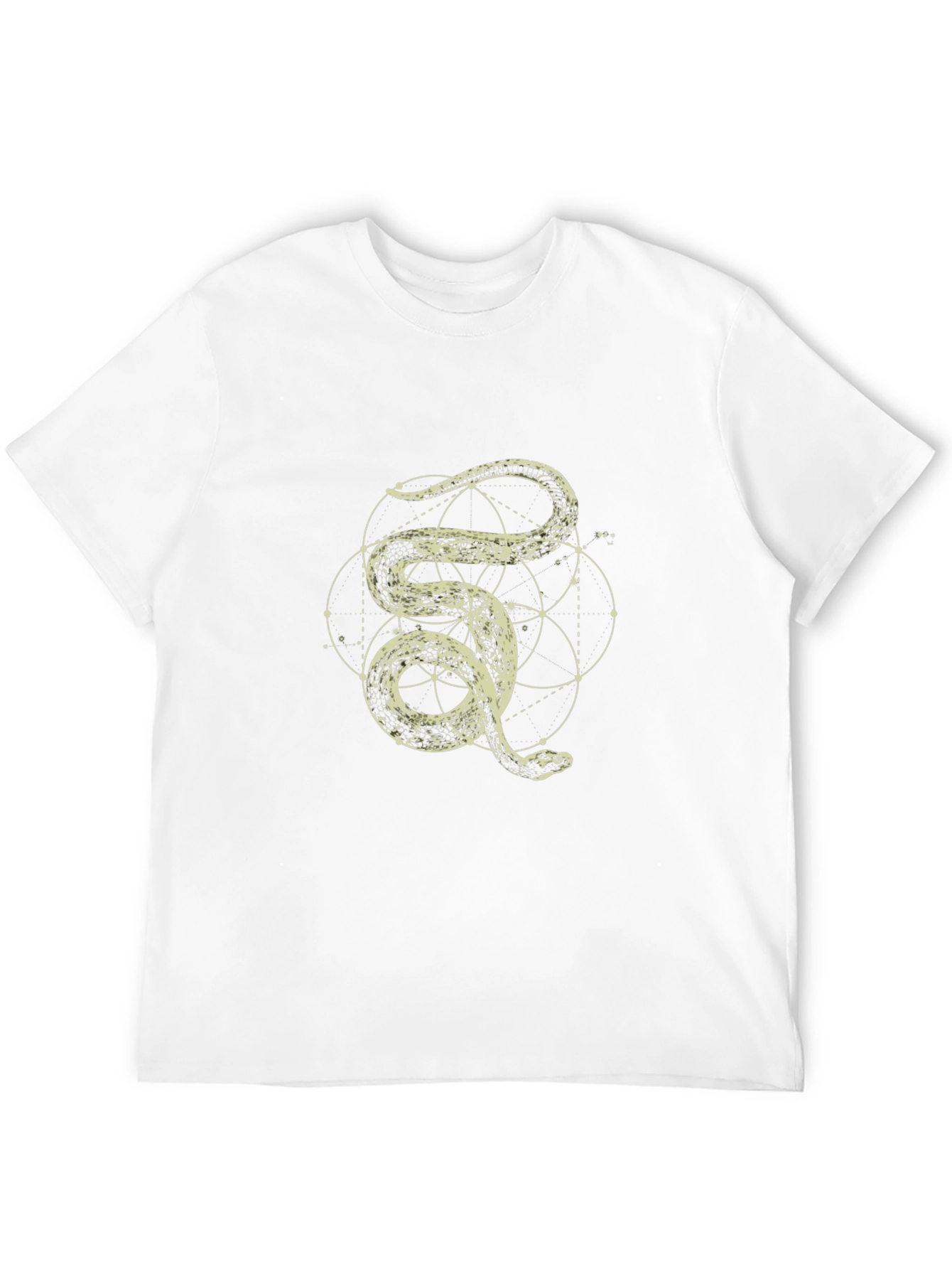 Geometric Snake Graphic Tee - Modern Style