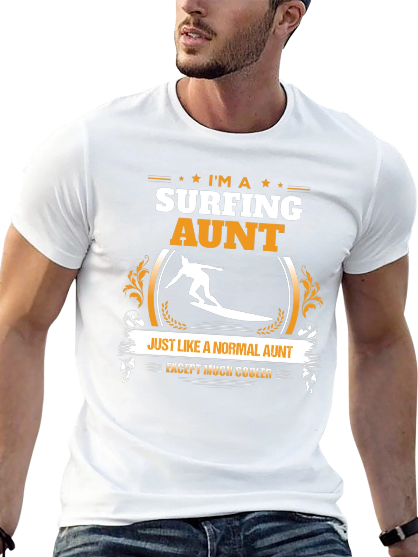 Surfing Aunt Graphic Tee - Cool Aunt Shirt