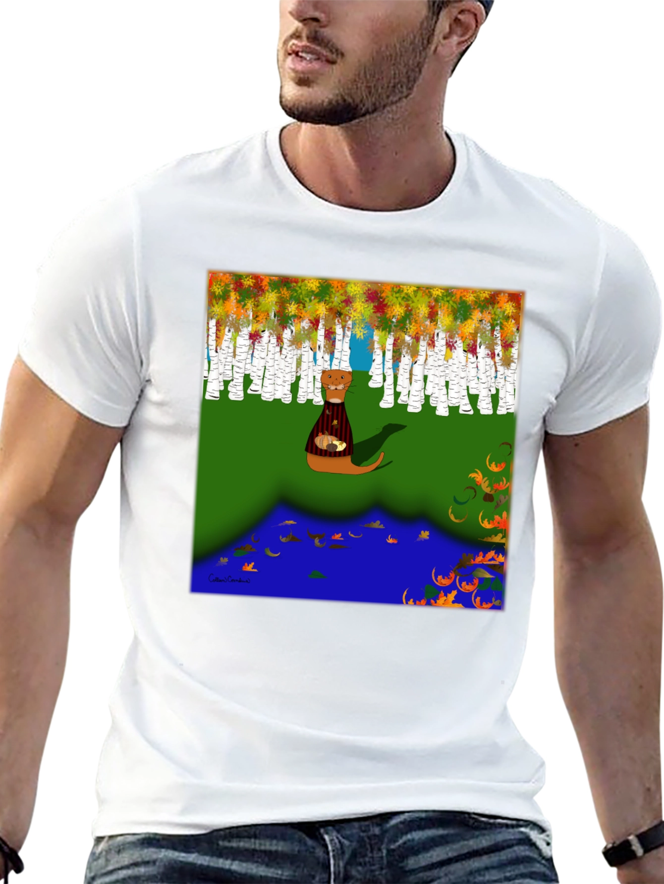 Whimsical Otter Graphic Tee