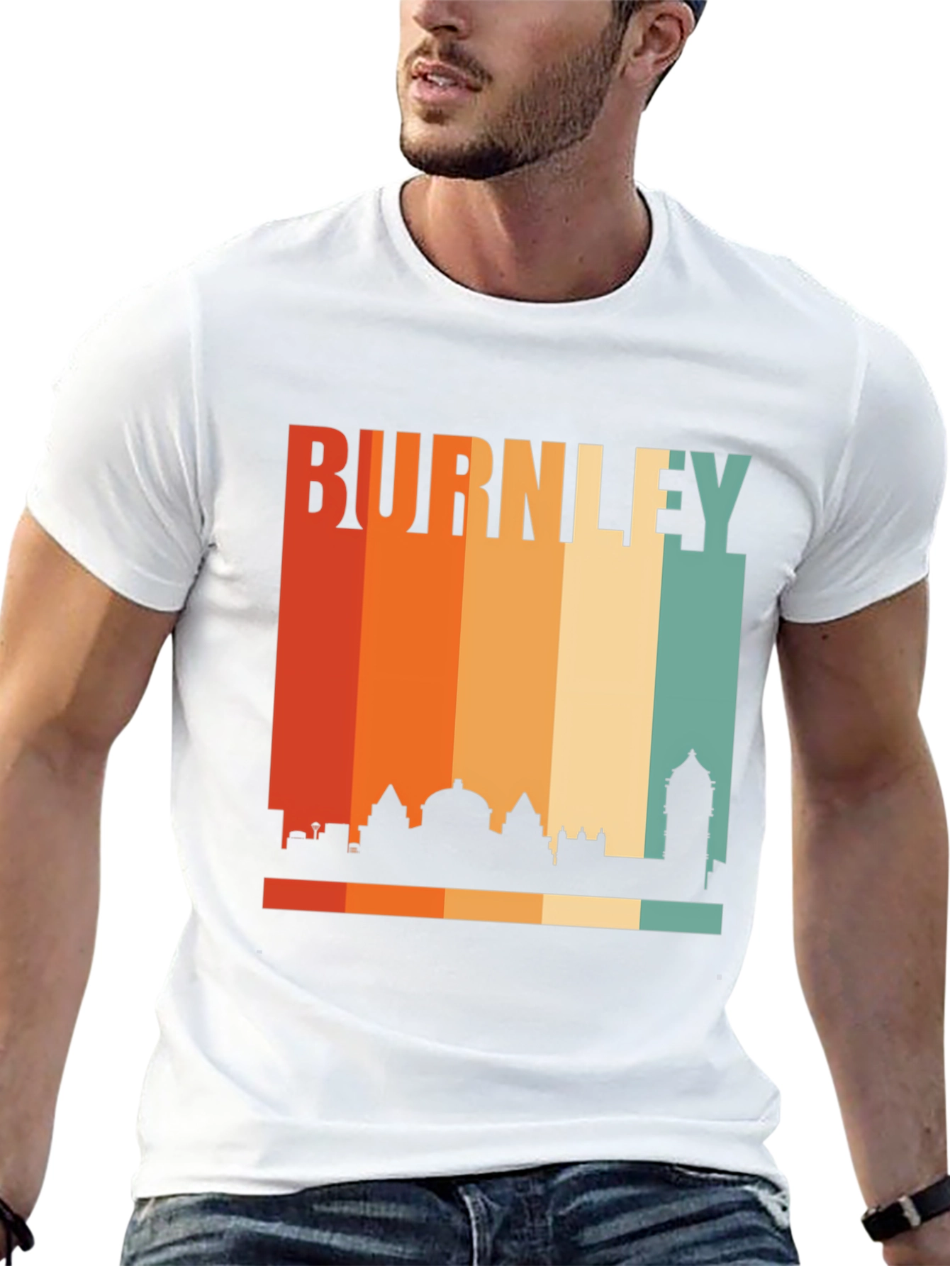 Burnley Skyline Retro Black T-Shirt