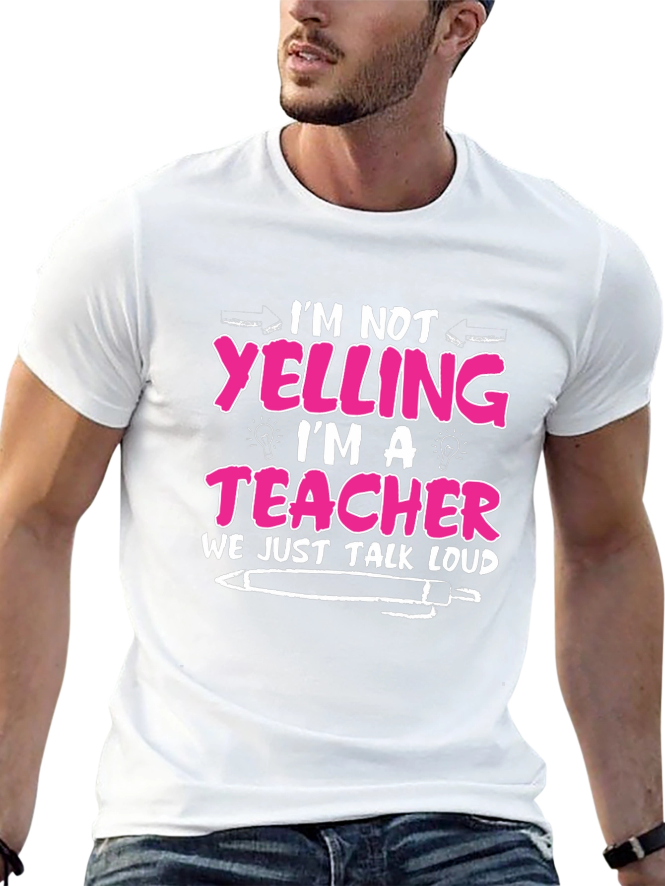 Teacher Loud Talk Black Cotton T-Shirt