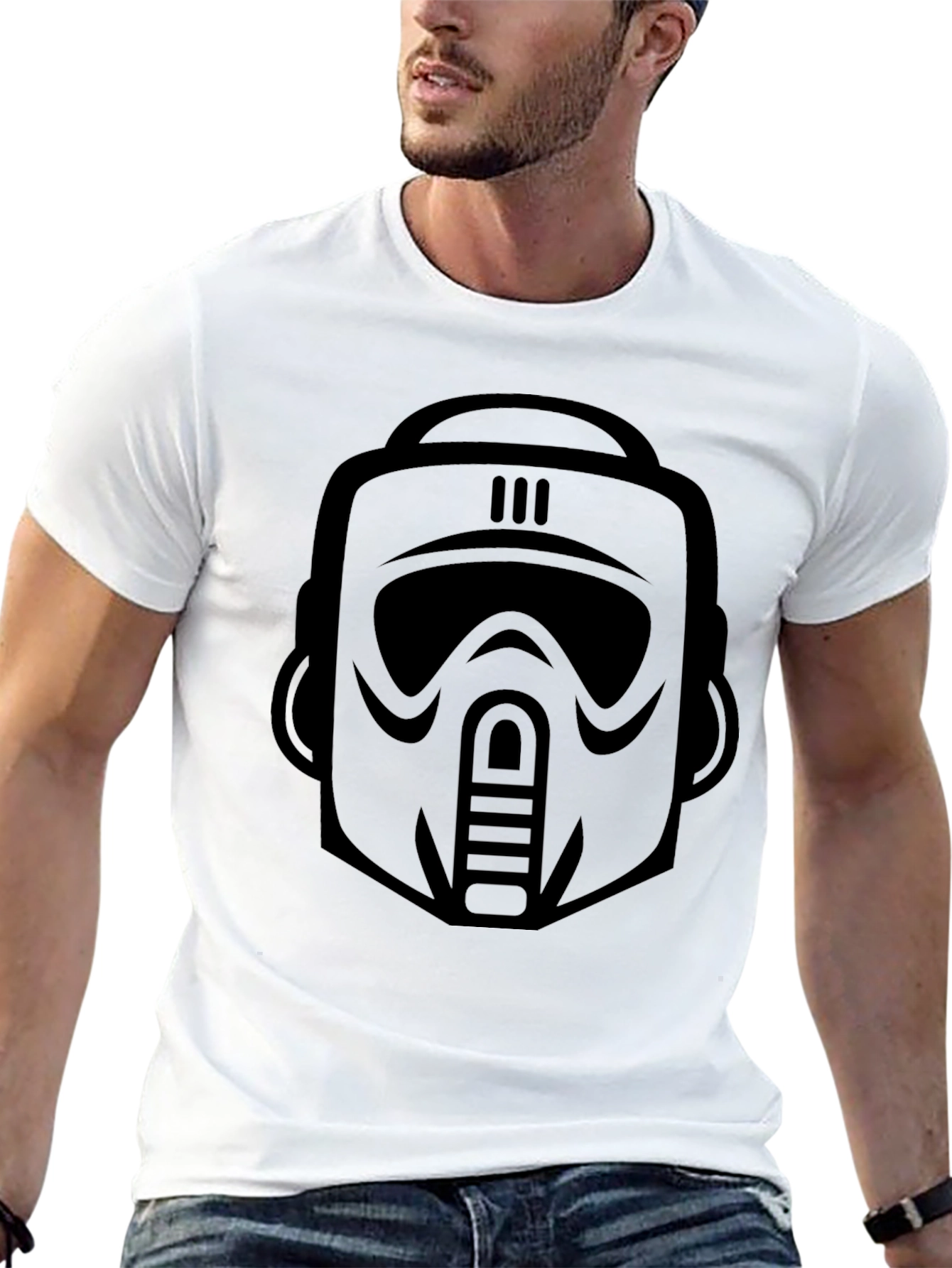 Sci-Fi Trooper Graphic Tee - Black Cotton Blend