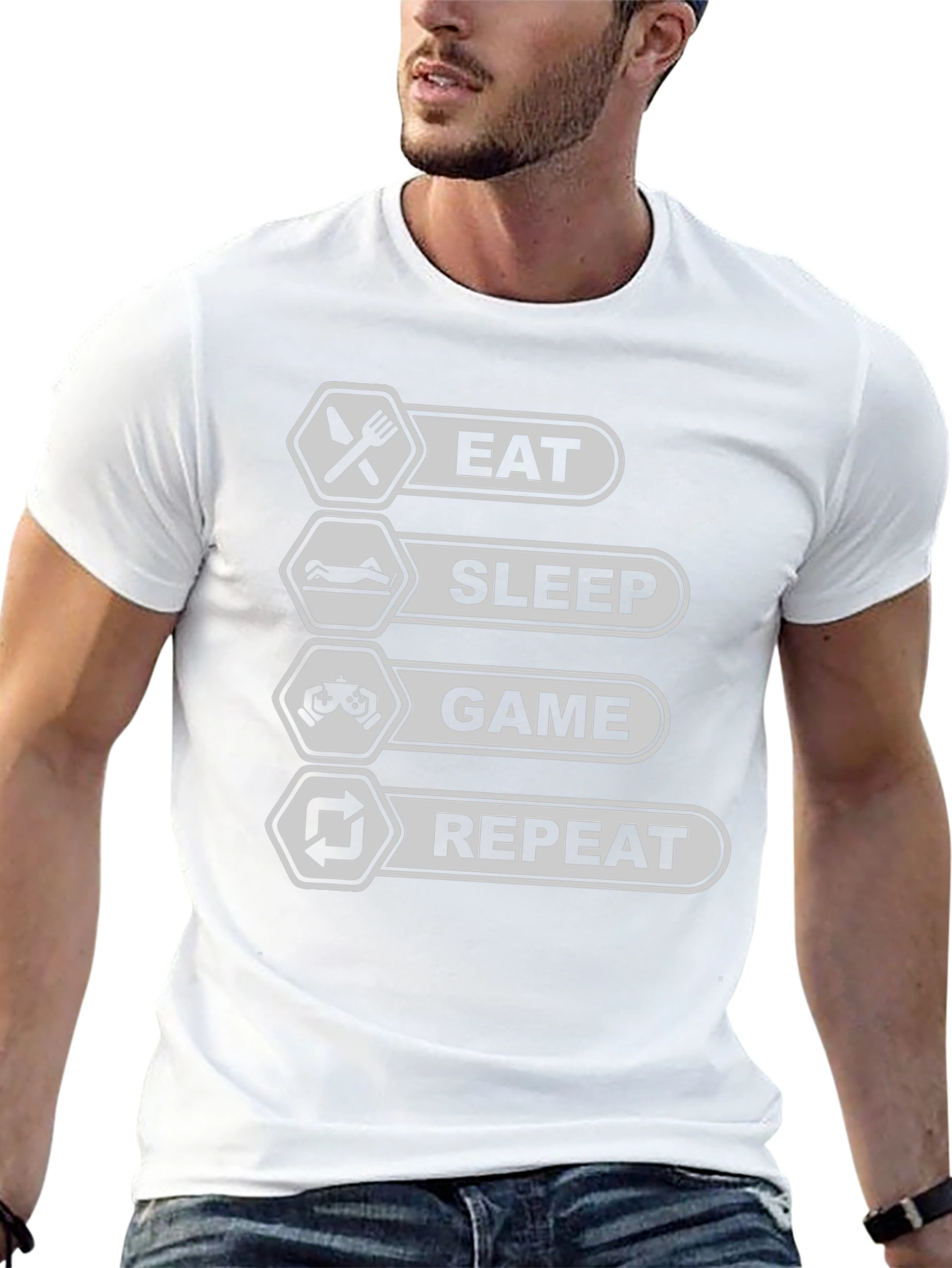 Eat Sleep Game Repeat T-Shirt - Gamer Life