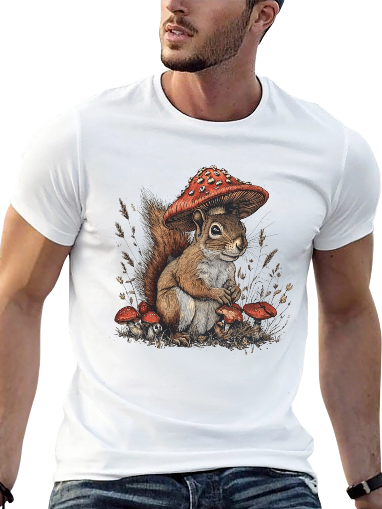 Squirrel Mushroom Graphic Tee