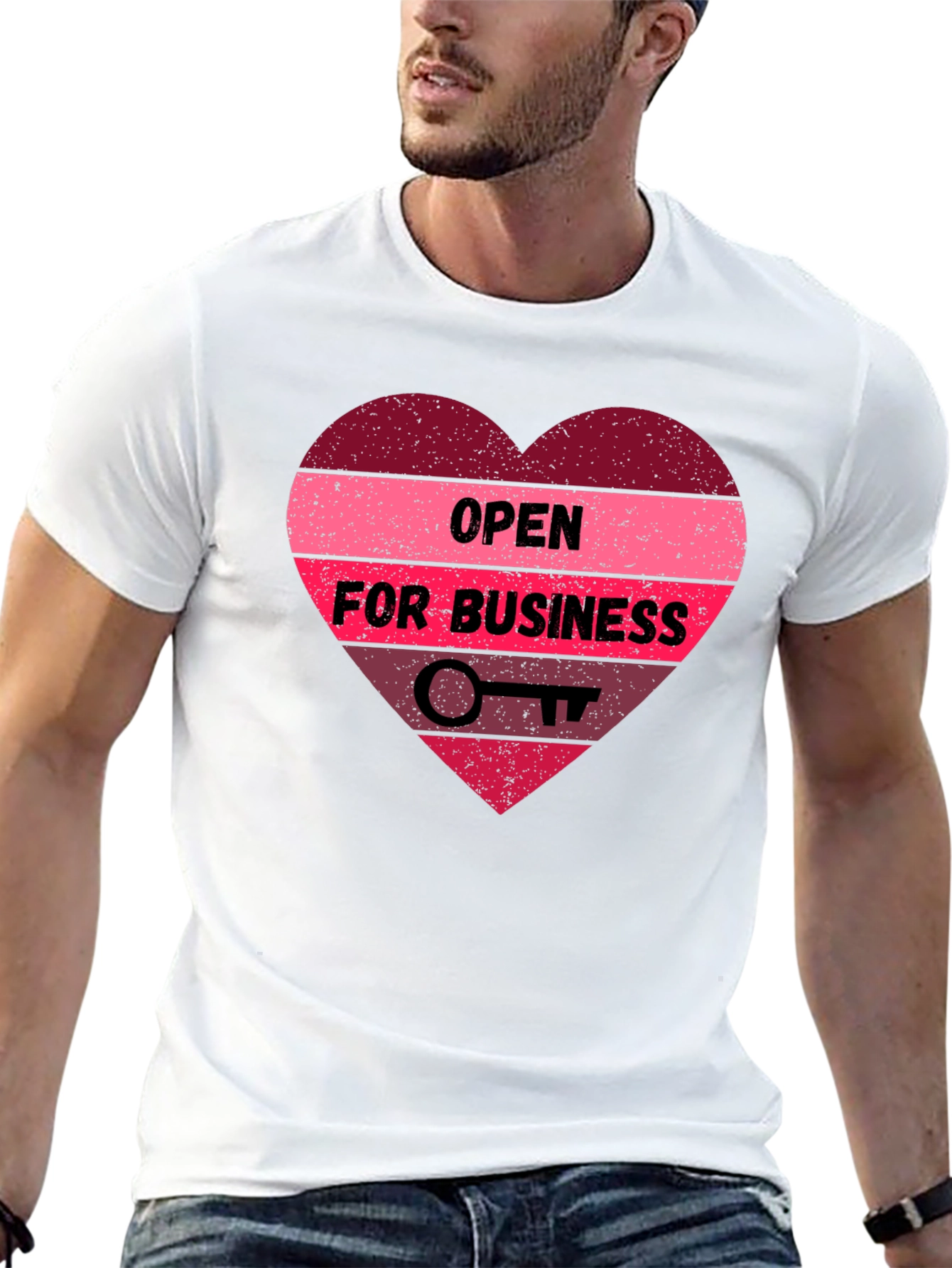 Open for Business Heart Graphic Tee