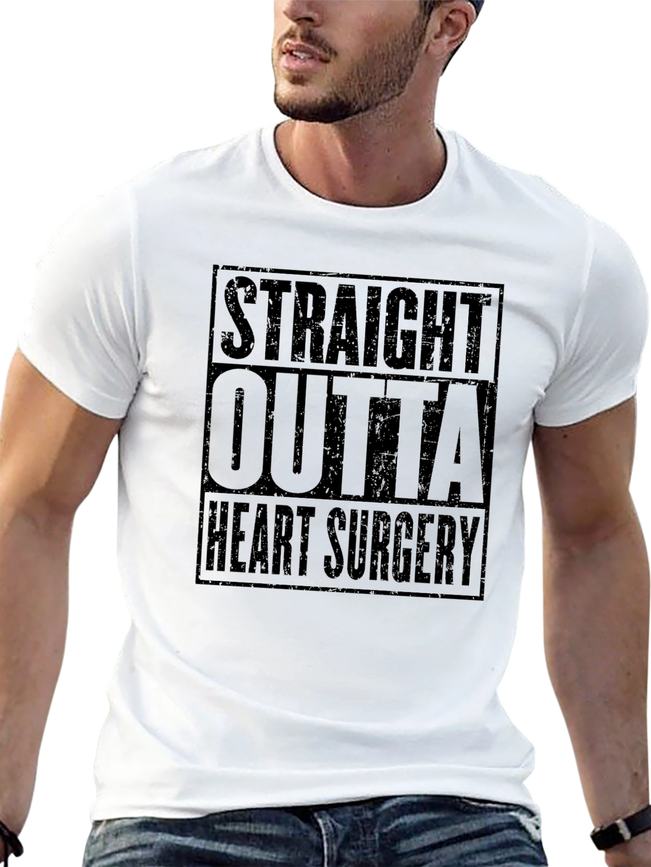 Straight Outta Heart Surgery Black T-Shirt