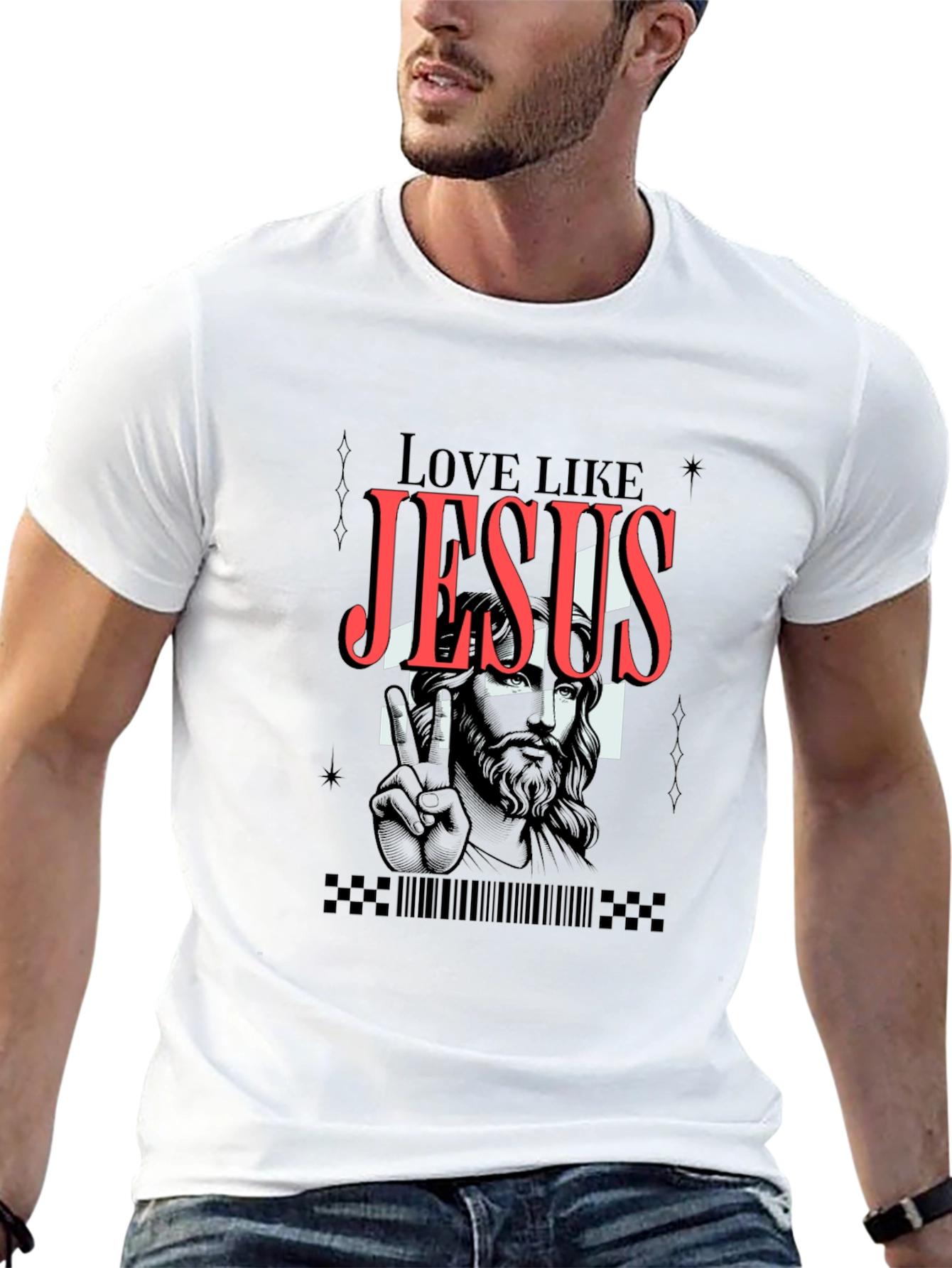 Love Like Jesus Black Graphic Tee