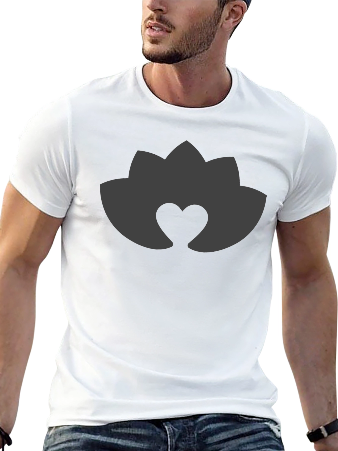 Lotus Heart Black Tee