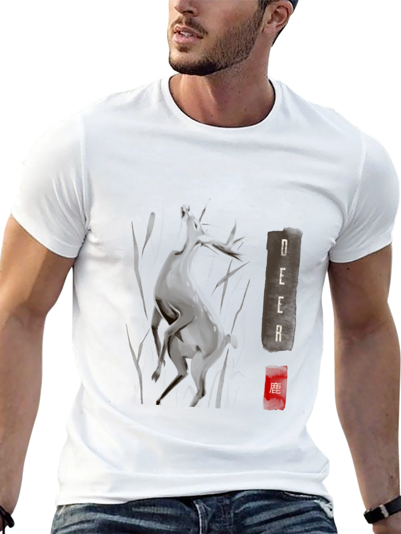 Deer Graphic T-Shirt - Soft Cotton Tee