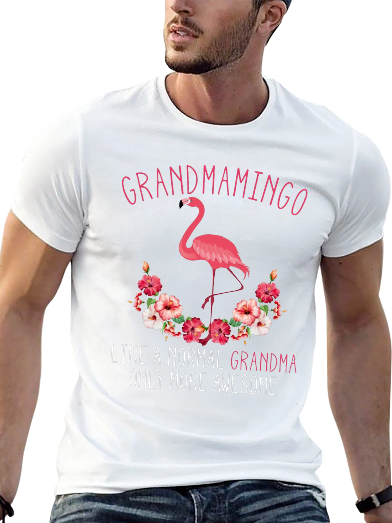 Grandmamingo T-Shirt - Awesome Grandma Flamingo Tee