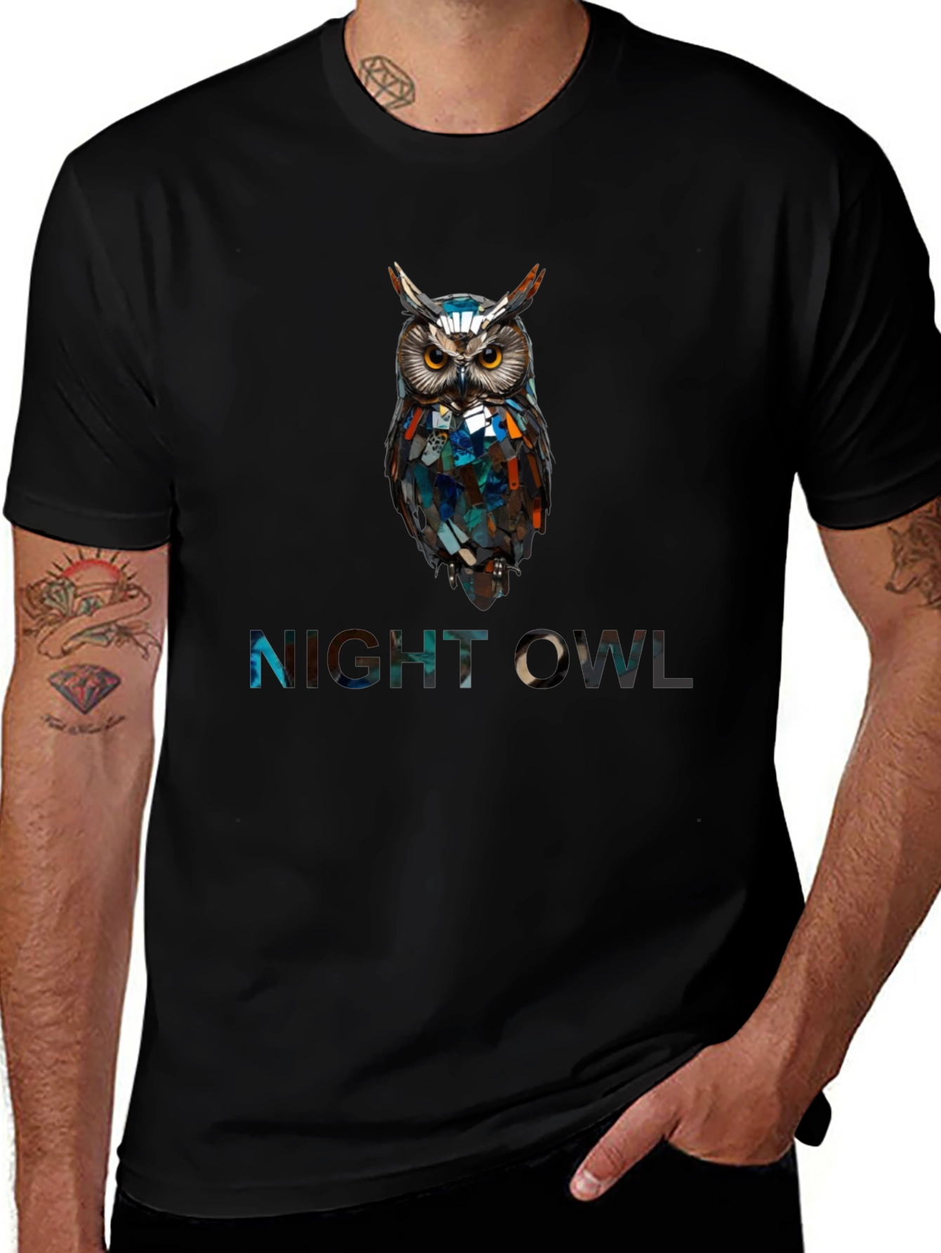 Night Owl Graphic Print T-Shirt