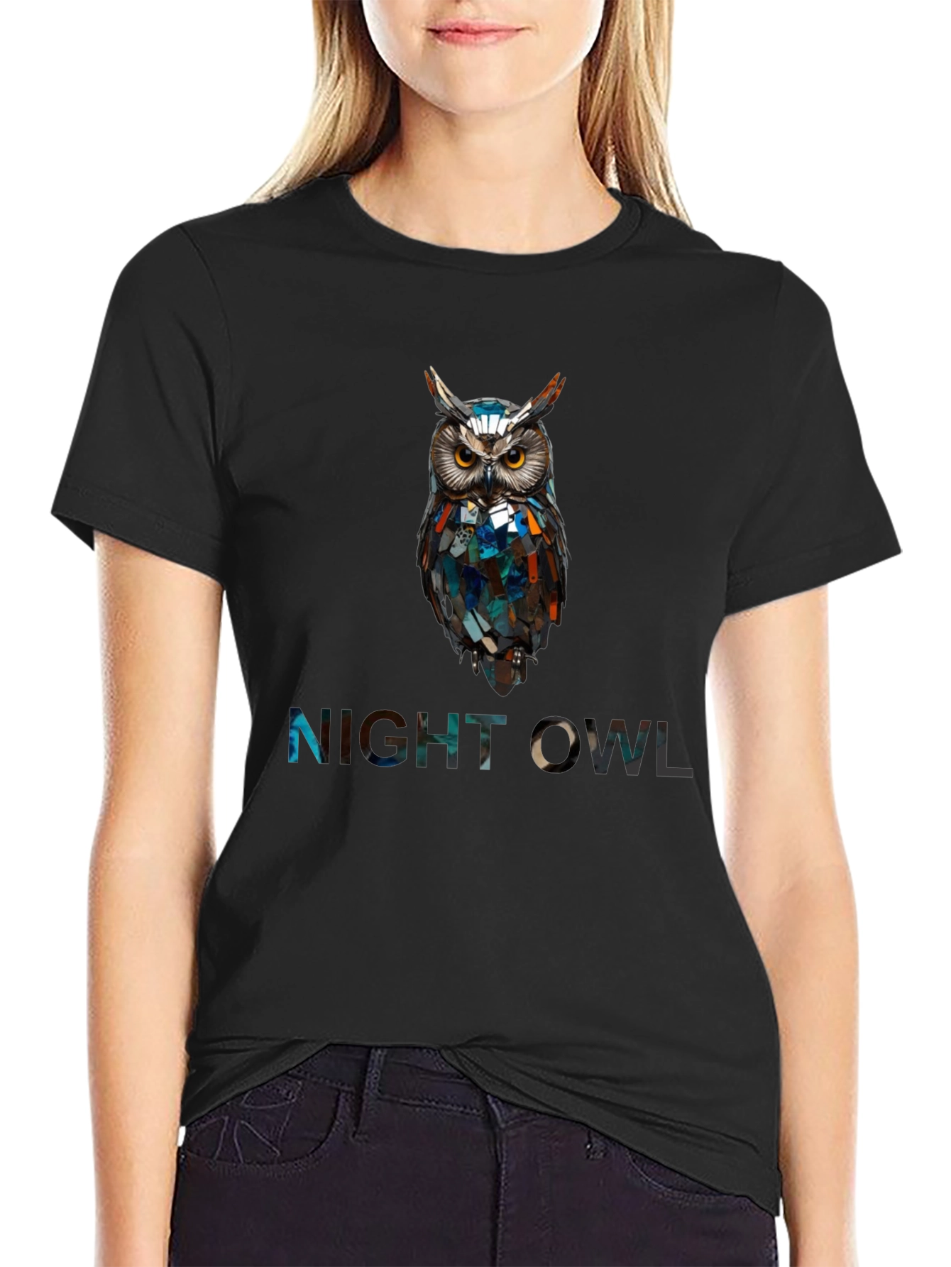 Night Owl Graphic Print T-Shirt