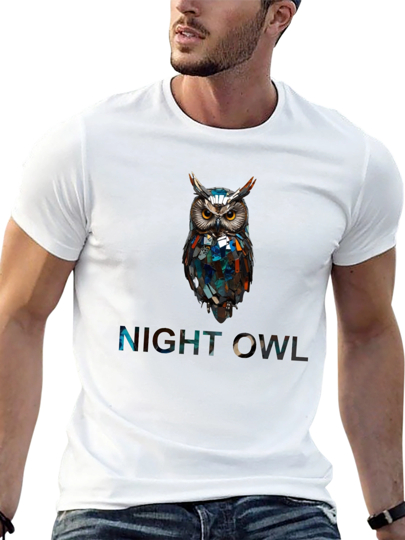 Night Owl Graphic Print T-Shirt
