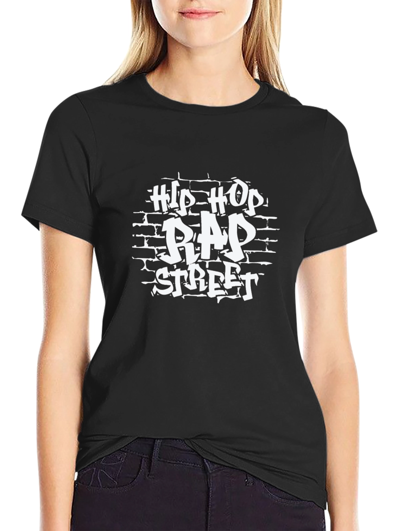 Hip Hop Rap Street Graphic Black T-Shirt