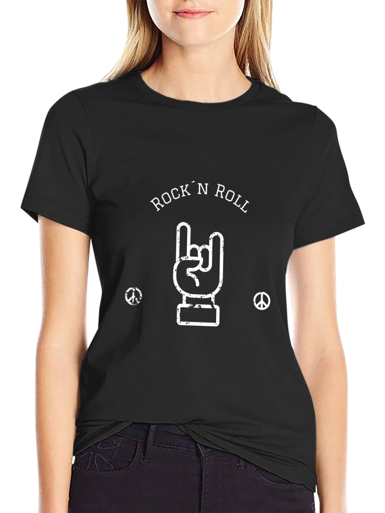 Rock N Roll Graphic T-Shirt - Black Casual Tee