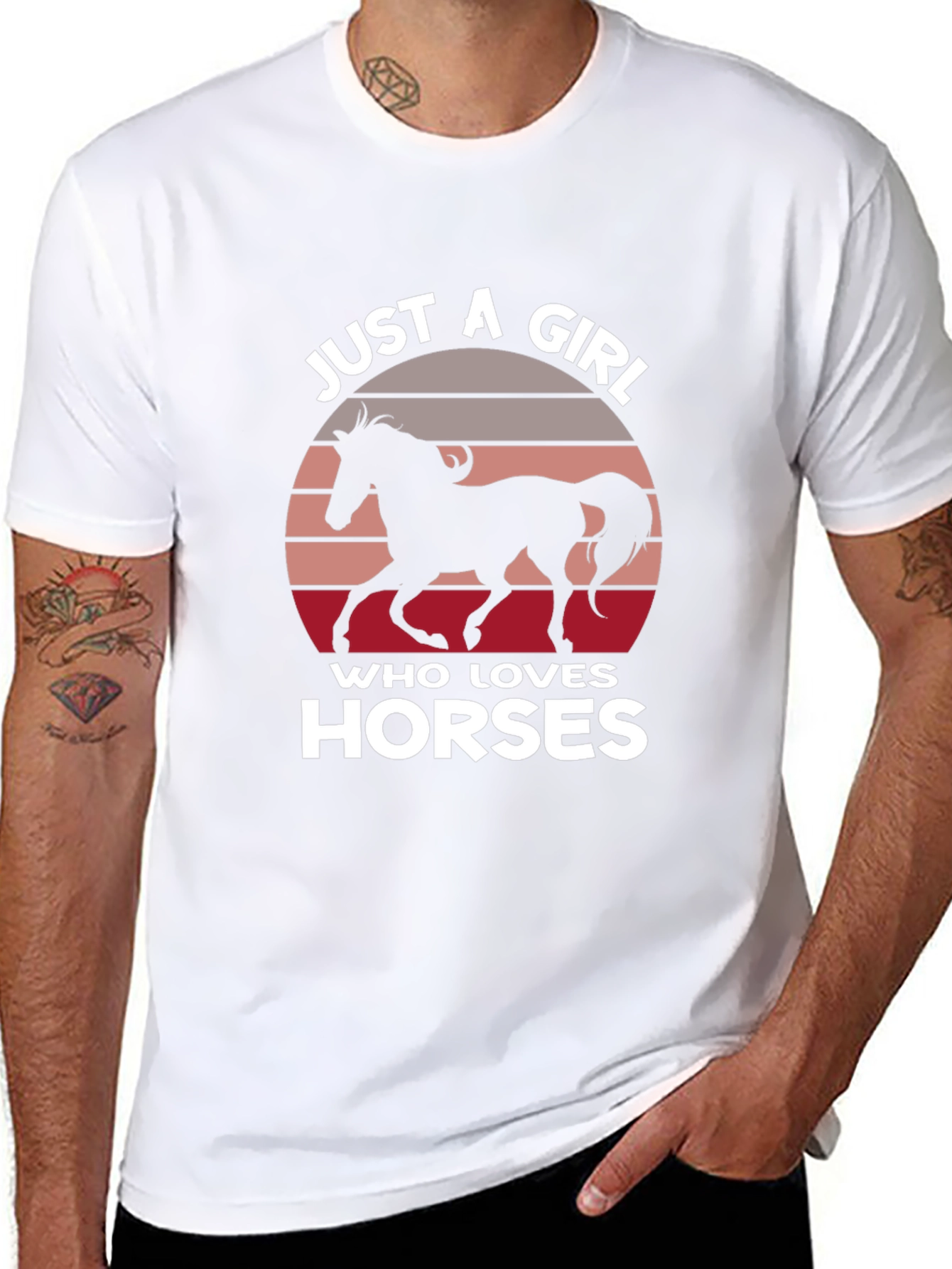 Just A Girl Who Loves Horses Black T-Shirt