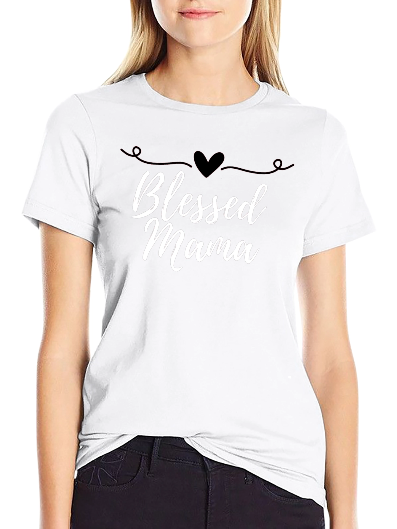 Blessed Mama Graphic Tee - Black T-Shirt