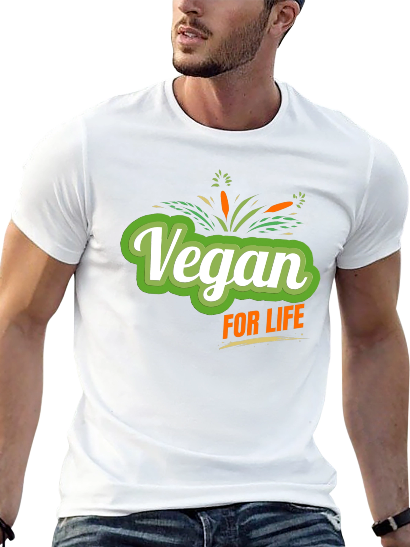 Vegan For Life Graphic Tee - Black