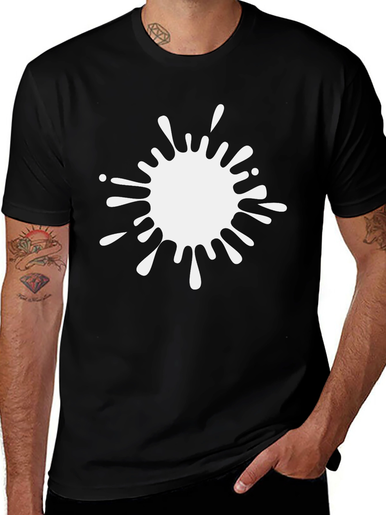 Abstract White Splatter Graphic Tee