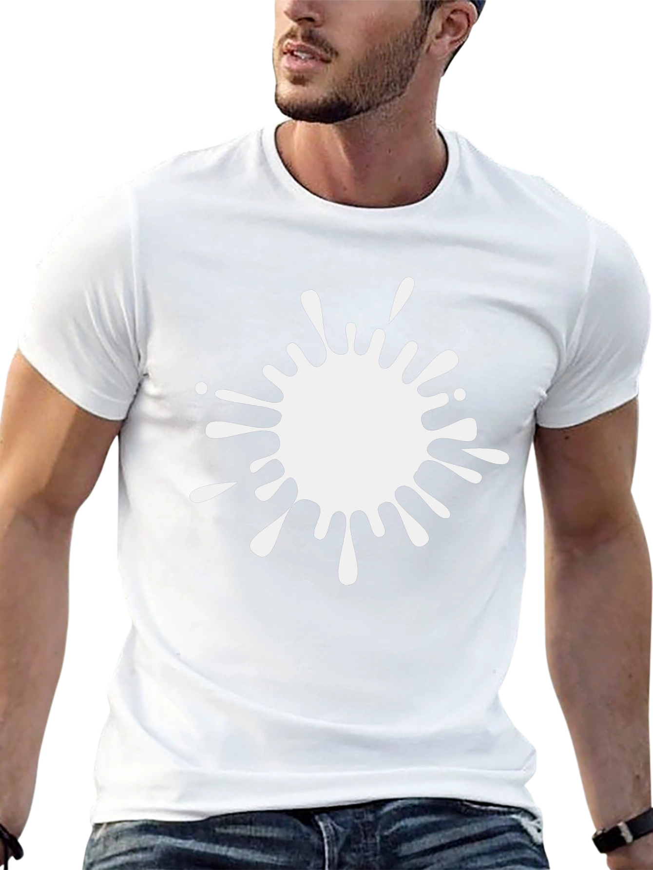 Abstract White Splatter Graphic Tee