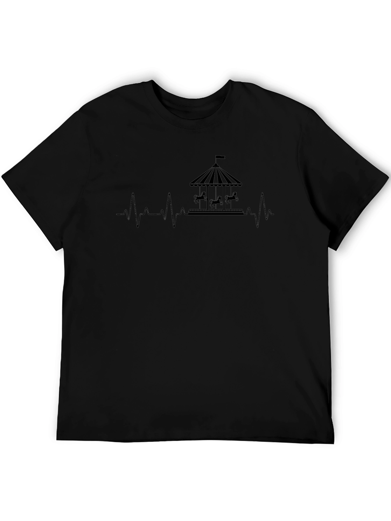 Carousel Heartbeat T-Shirt - Classic Black Cotton Tee
