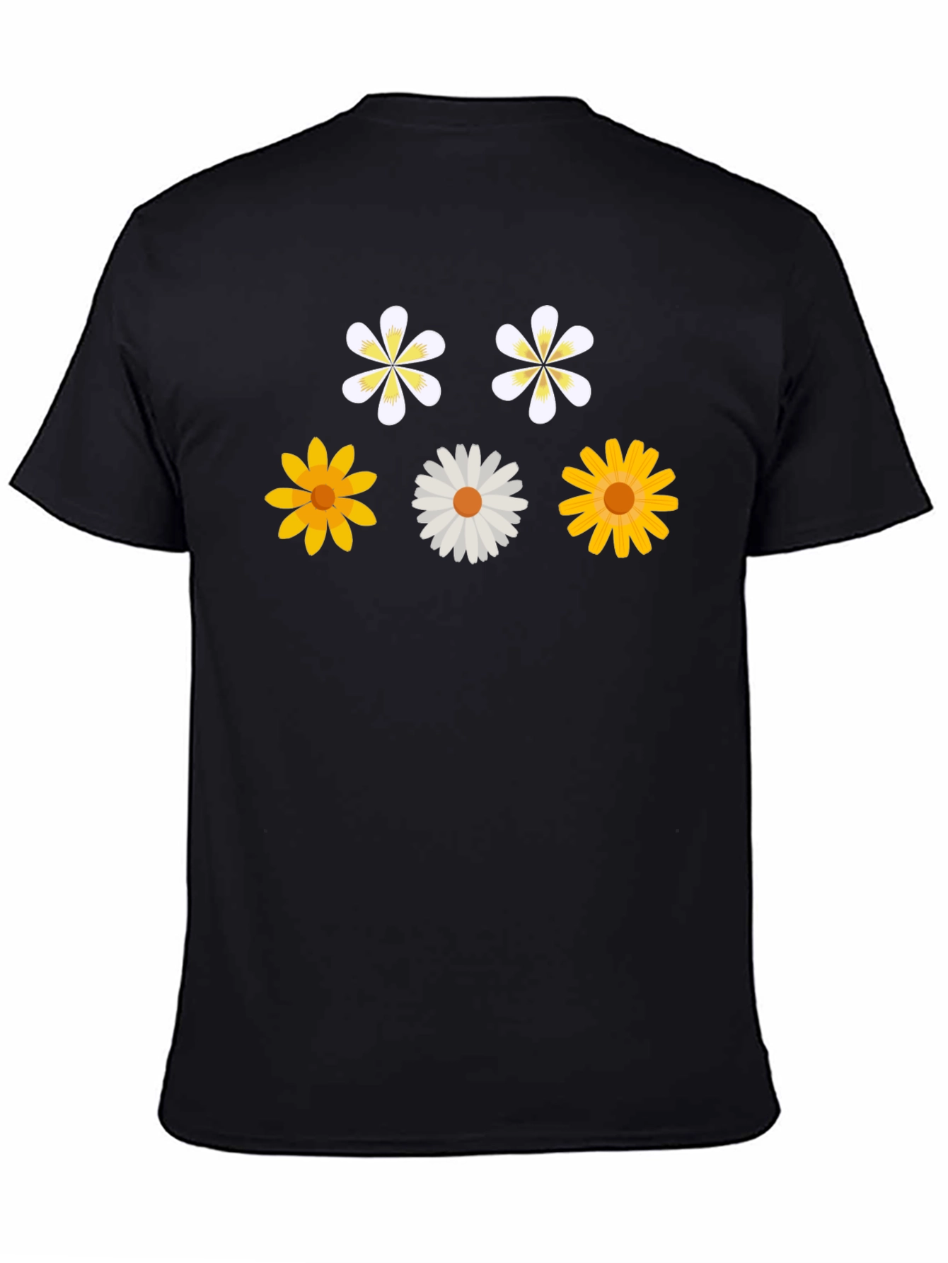 Floral Print Black T-Shirt - Stylish & Casual