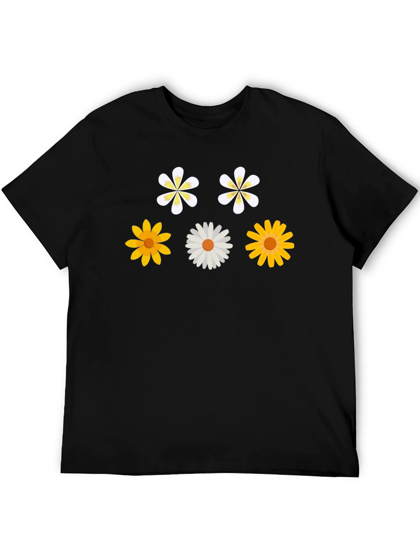 Floral Print Black T-Shirt - Stylish & Casual
