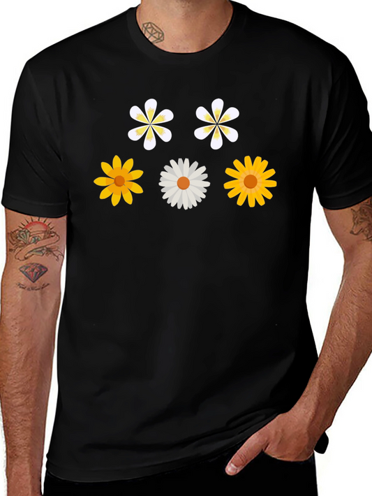 Floral Print Black T-Shirt - Stylish & Casual