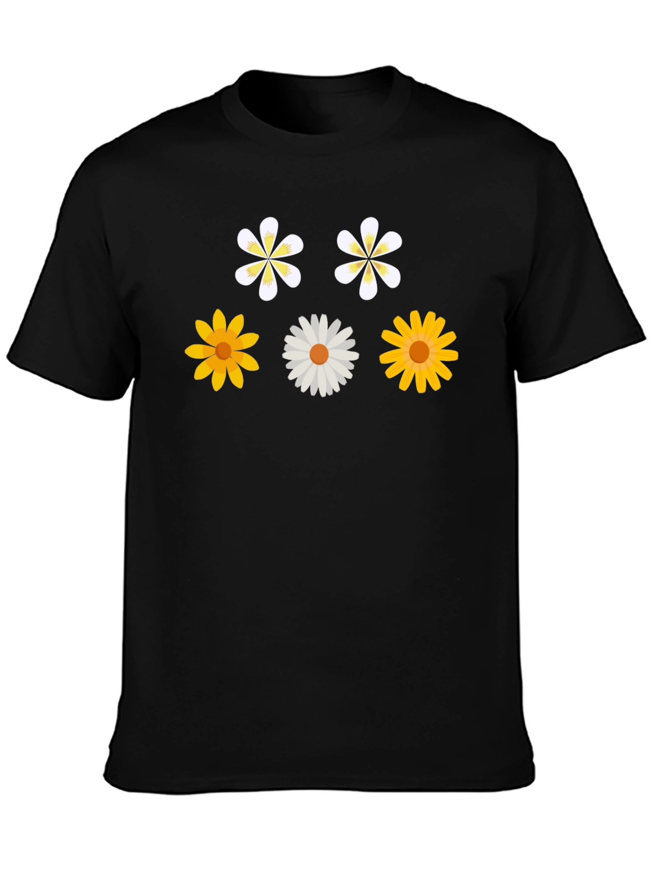 Floral Print Black T-Shirt - Stylish & Casual
