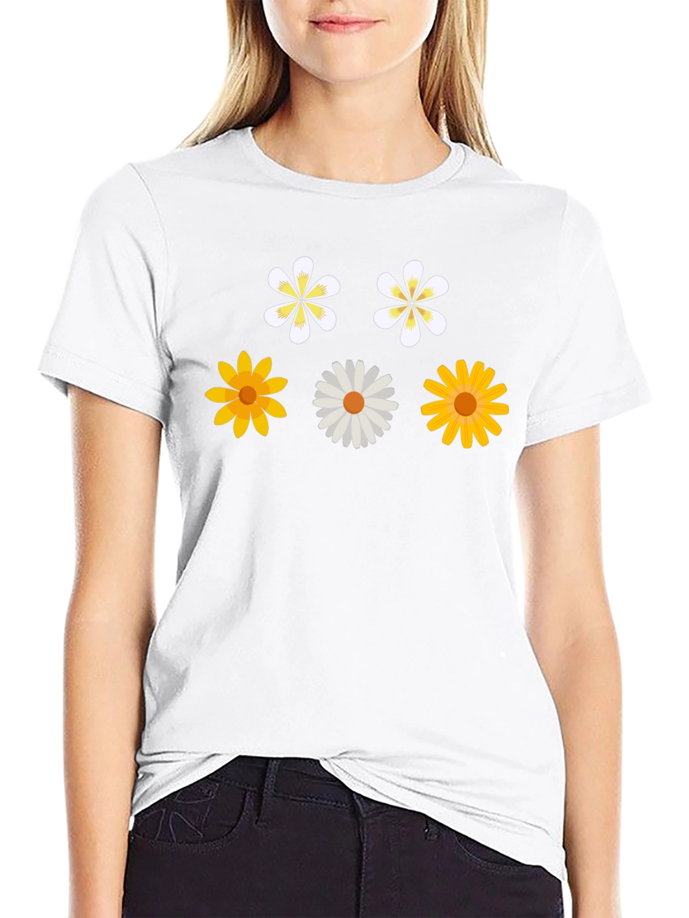 Floral Print Black T-Shirt - Stylish & Casual