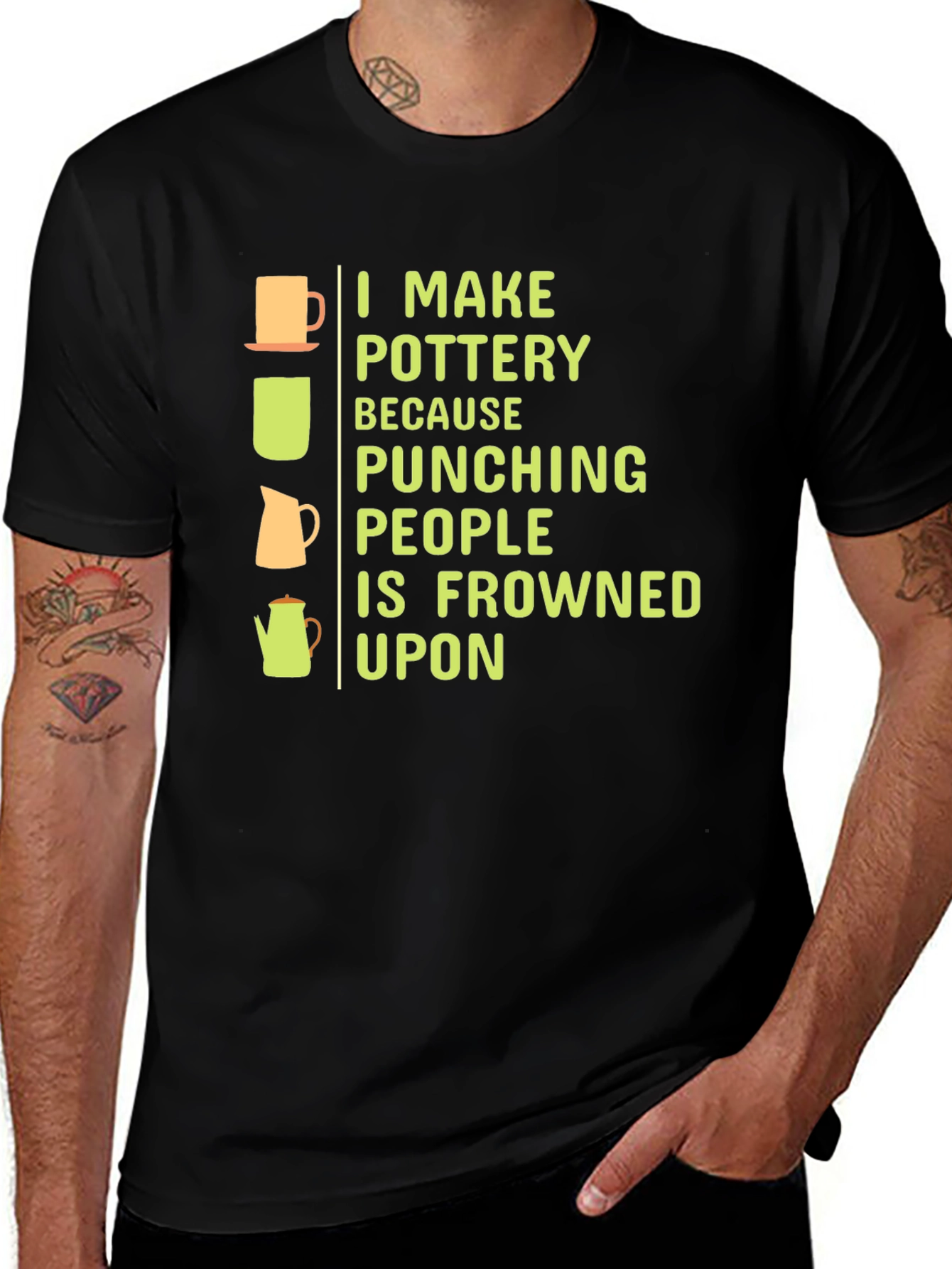 Pottery Lover T-Shirt: Punches Frowned Upon