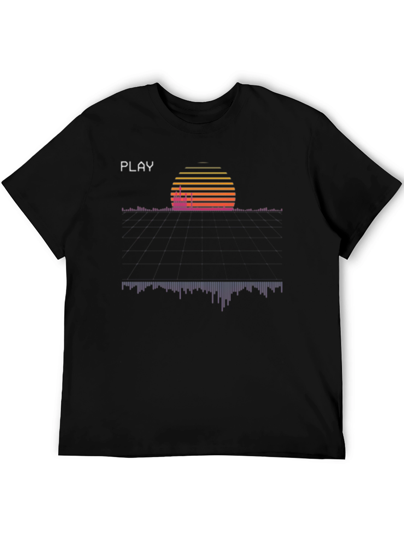 Retro Wave T-Shirt - Synthwave Sunset Playback Design