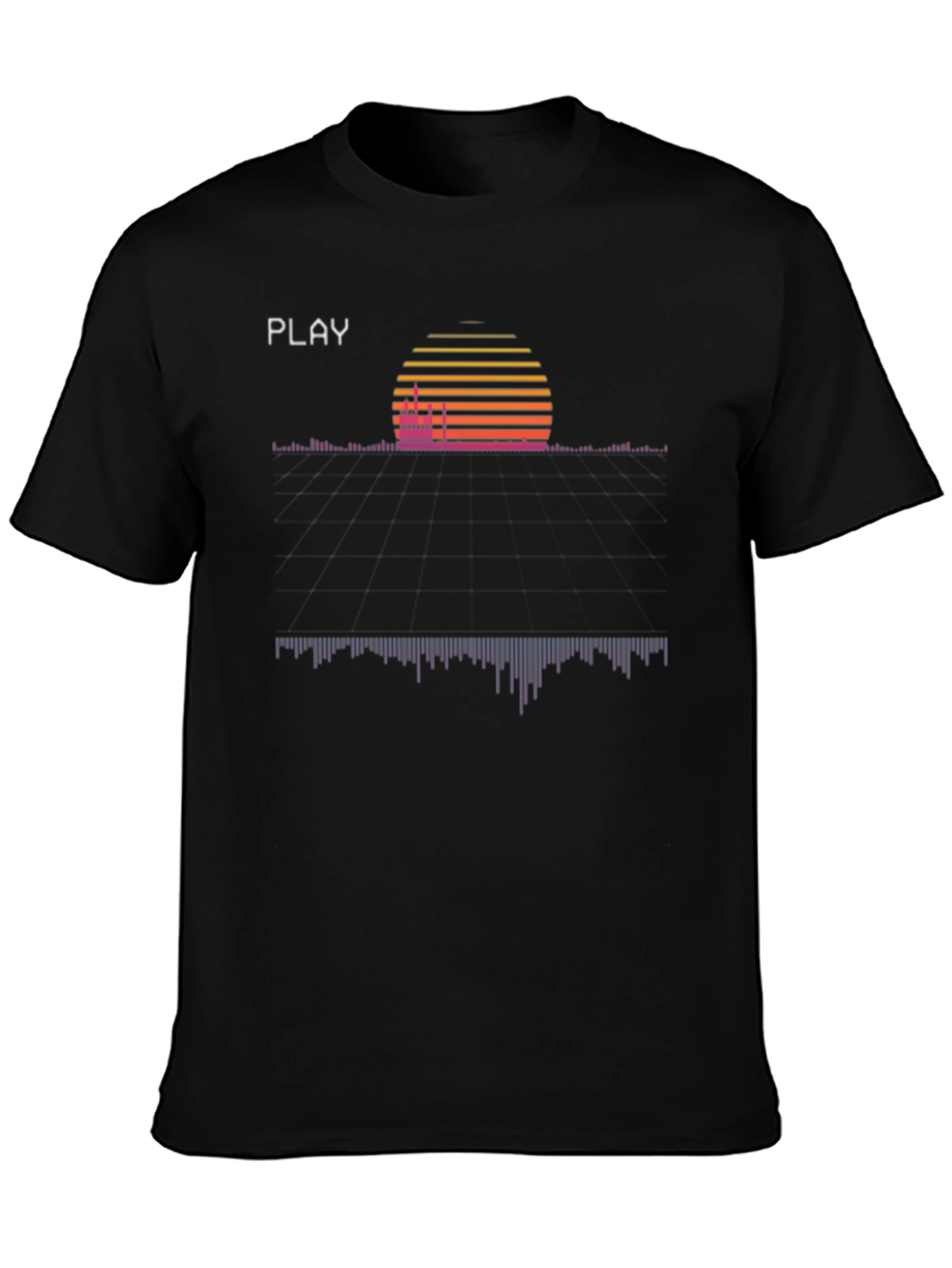Retro Wave T-Shirt - Synthwave Sunset Playback Design