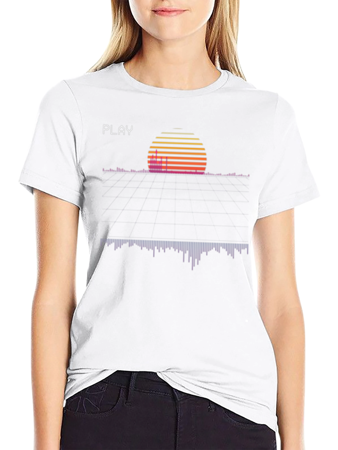 Retro Wave T-Shirt - Synthwave Sunset Playback Design