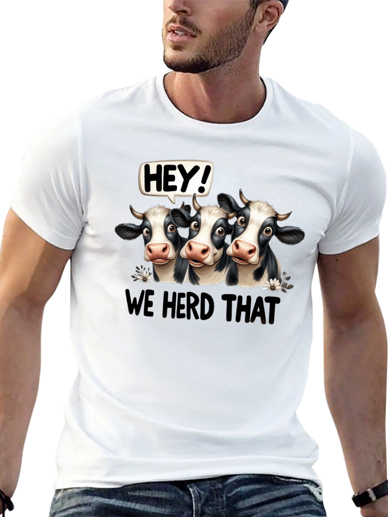 Funny Cow T-Shirt - We Herd That Graphic Tee